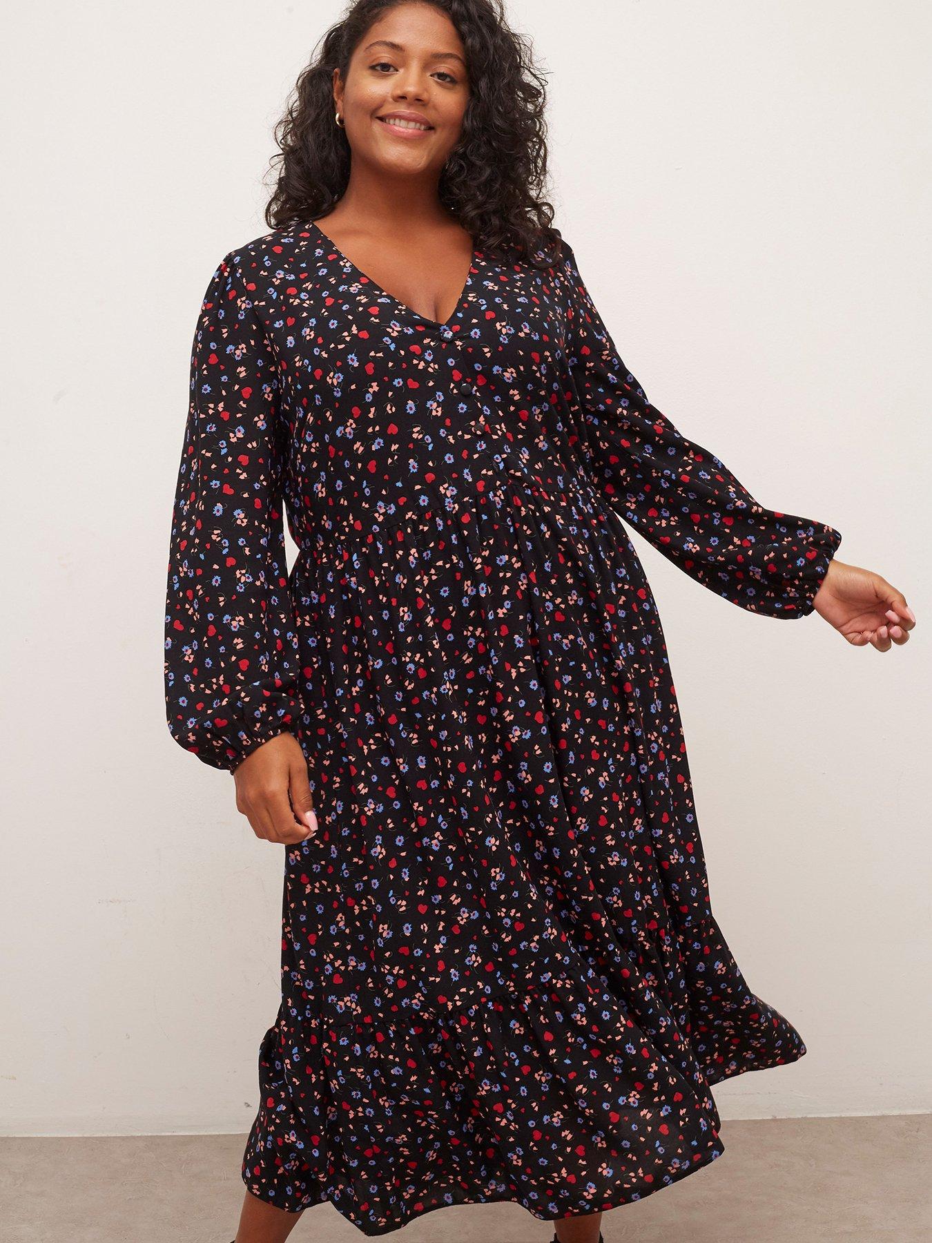Women/'s Blouson Printed A-Line Dress Details about  / Style /& Co